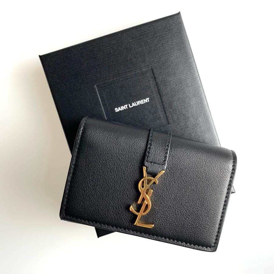 最安値 キーホルダー キーケース レディースファッション レザー Laurent Saint ブラック レザー 4363bj50j1000saintlaurent4363bj50j1000 ブランドショップprecious ゴールド ゴールド ヴィンテージ サンローラン キーケース