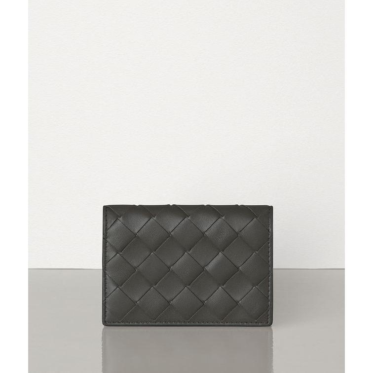 高級感 ボッテガヴェネタ Bottega Veneta カードケース 名刺入れ パスケース ライトグレー ゴールド 編み込み ラムスキン カーフレザー 正規激安 Dev Gpsmarinepanama Com