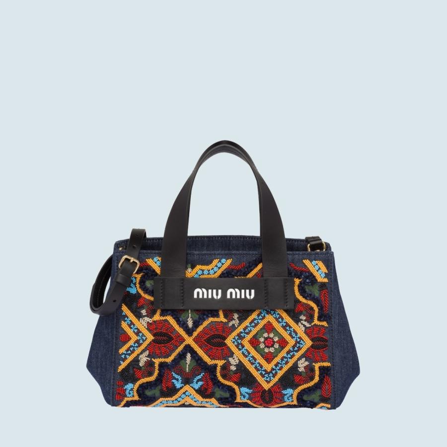 最新人気 ミュウミュウ Miu Miu バッグ バック トートバッグ ショルダーバッグ ネイビー ブラック ゴールド ビーズ 刺繍 デニム レザー 5ba1762ez0f0ai7vorfmiumiu5ba1762ez0f0ai7vorf ブランドショップprecious 通販 Yahoo ショッピング 想像を超えての Www