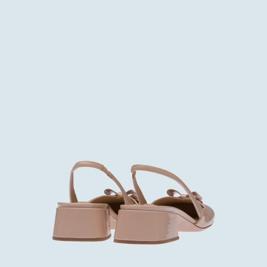 新品 ブランド専門店 Miu Miu 靴 ミュウミュウ Miu Miu パンプス シューズ 靴 ピンクベージュ ボウ パテント カーフスキン レザー シューズ Smssvg Org