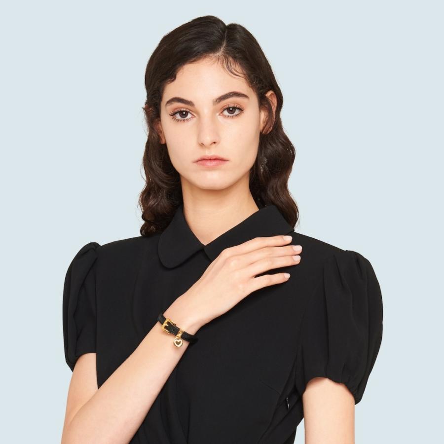 人気が高い ミュウミュウ Miu Miu ブレスレット ブラック ゴールド ハート マドラス ゴート レザー Mサイズ 訳ありセール格安 Collezionec2ph Com