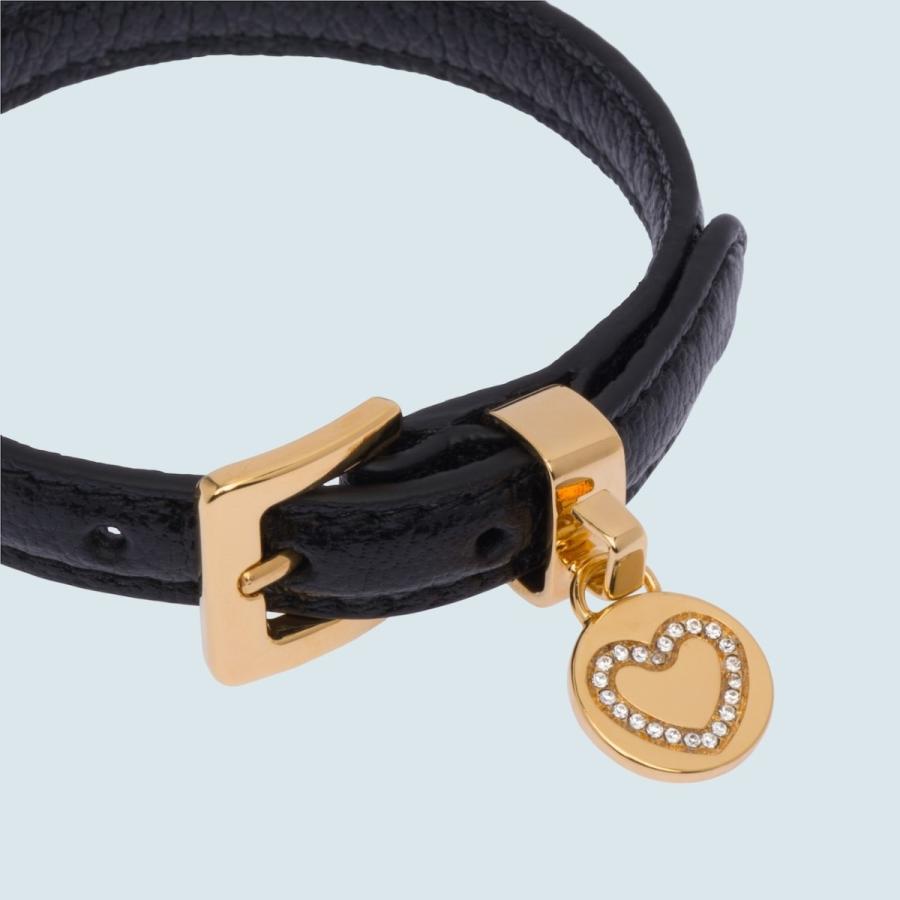 人気が高い ミュウミュウ Miu Miu ブレスレット ブラック ゴールド ハート マドラス ゴート レザー Mサイズ 訳ありセール格安 Collezionec2ph Com