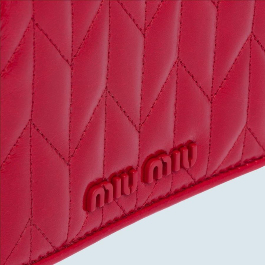 第1位獲得 ミュウミュウ 小財布 財布 Miu Miu ブランド専門店 Miu レザー カーフ シャイニー シルバー レッド ２つ折り 二つ折り 小財布 財布 Miu 財布 Deutscheshaus Org