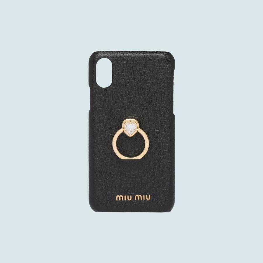 ミュウミュウ Miu Miu Miu Iphone X ハート Iphonex Iphonex アイフォンケース Iphonexs ブラック ゴールド ハート クリスタル メタル リング ゴートレザー 5zh05d7mf0002miumiu5zh05d7mf0002 ブランドショップprecious