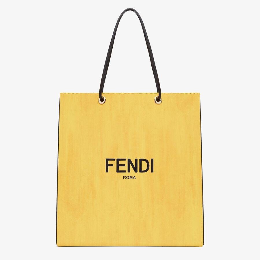 【オープニング大セール】 バック バッグ FENDI フェンディ トートバッグ レザー ロゴ ブラック イエロー トートバッグ