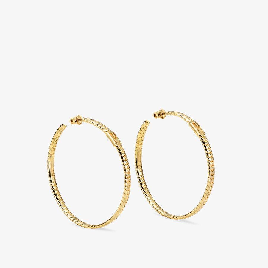 予約中 Fendi フェンディ ピアス Fendi ブランド専門店 ピアス フープ ロゴ ゴールド レディースアクセサリー