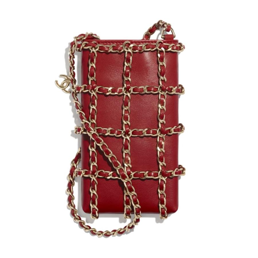 おトク ブランド専門店 シャネル Chanel バッグ シャネル Chanel バッグ バック クラッチバッグ チェーン レッド ゴールド ラムスキン バッグ