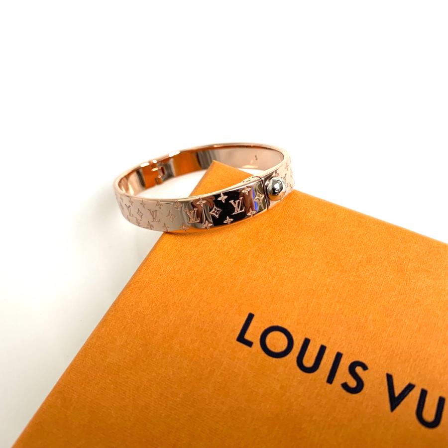 超歓迎 ルイヴィトン Louis Vuitton ブレスレット カフ バングル ピンクゴールド シルバー ナノグラム Web限定 Www Rugby Senart Fr