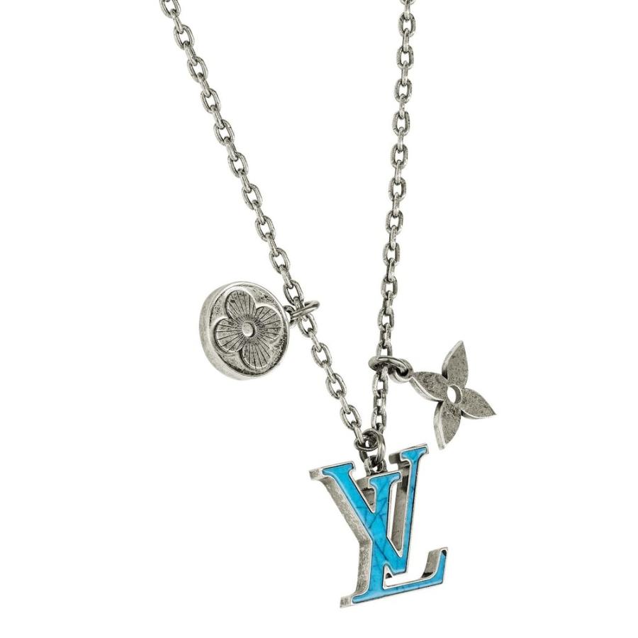 通販 人気 Vuitton Louis ルイヴィトン ネックレス Vuitton Louis ヴィトン ルイ ブランド専門店 ネックレス ブルー ターコイズ シルバー メンズアクセサリー