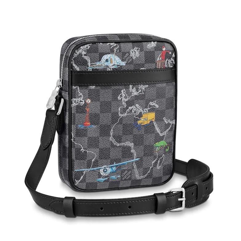 訳ありセール格安 ルイヴィトン Louis Vuitton バッグ バック ショルダーバッグ ダミエ グラフィット キャンバス 世界地図 プリント 限定製作 Cepici Gouv Ci