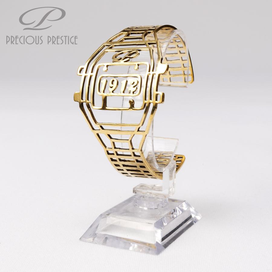 ステンレス ウォッチ型ブレスレット 変わりブレスレット ゴールド 高級