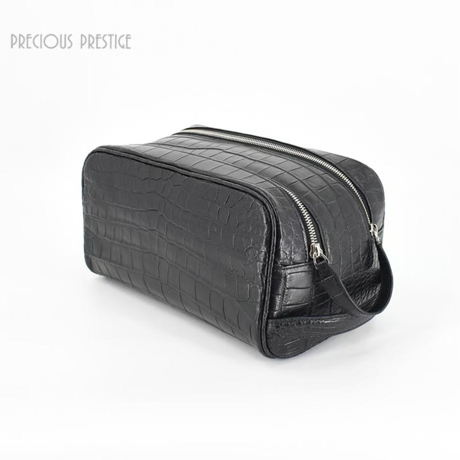 LEON掲載／ クロコダイル セカンドバッグ 黒 ブランド プレシャス
