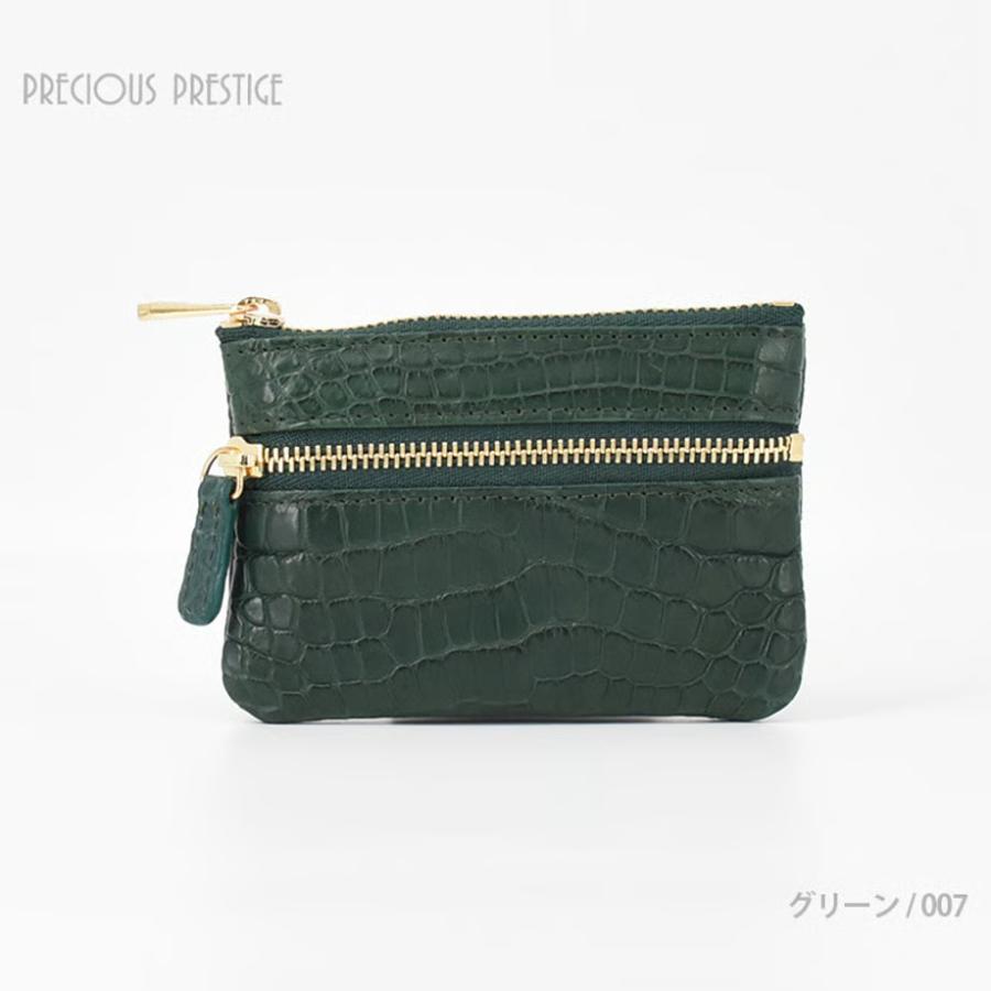 マットクロコダイルマルチケース ミニ財布 パープル ＼買えるLEON掲載／ 小銭入れ ポーチ 全3色 ブランド プレシャスプレステージ MCR-12754の画像