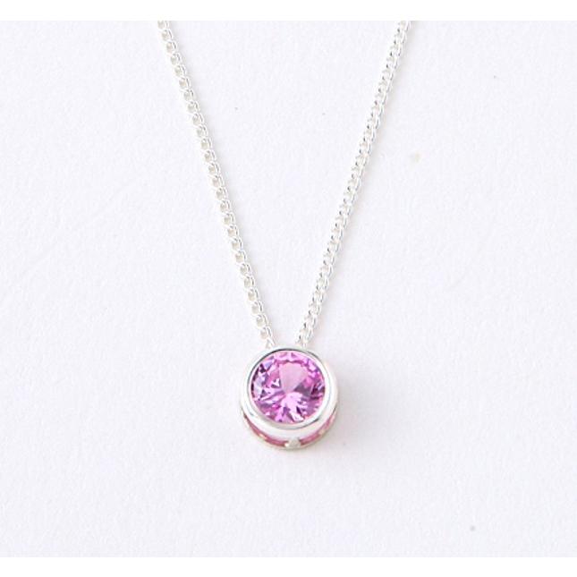 誕生石 ネックレス 9月 ピンク サファイア 0.5ct（カラット） シルバー 925 ペンダント 誕生日 プレゼント ギフト に最適｜preciousto