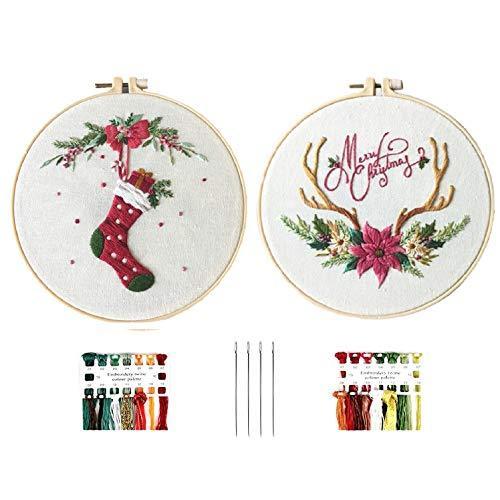 刺繍キット 刺しゅう クリスマス飾り クロスステッチキット 初心者向け Diy 手作り 刺繍枠2本 内径約cm 刺繍糸 Emj 雑貨ホビープレコプレ 通販 Yahoo ショッピング