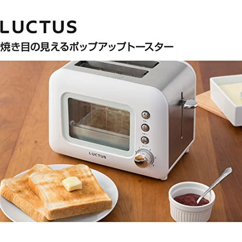 LALALUCTUSラララクタス ポップアップトースター 2枚焼き 4枚切り 冷凍パン 解凍 再加熱 焼き色調節無段階 焼き目が見えるガラス窓｜precover｜02