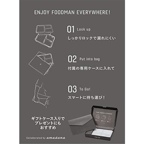 弁当箱 グレー レザーケース付き 薄型 フードマン 600ml DSK｜precover｜06