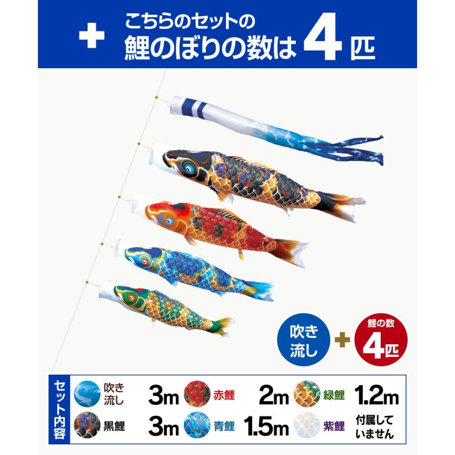 鯉のぼり 庭用 こいのぼり 徳永鯉のぼり 京錦 3m 7点セット 庭園 大型