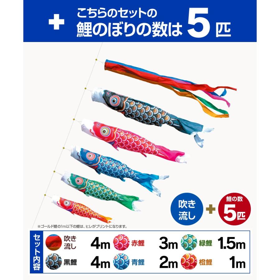 鯉のぼり 庭用 こいのぼり 徳永鯉のぼり ゴールド鯉 4m 8点セット 庭園