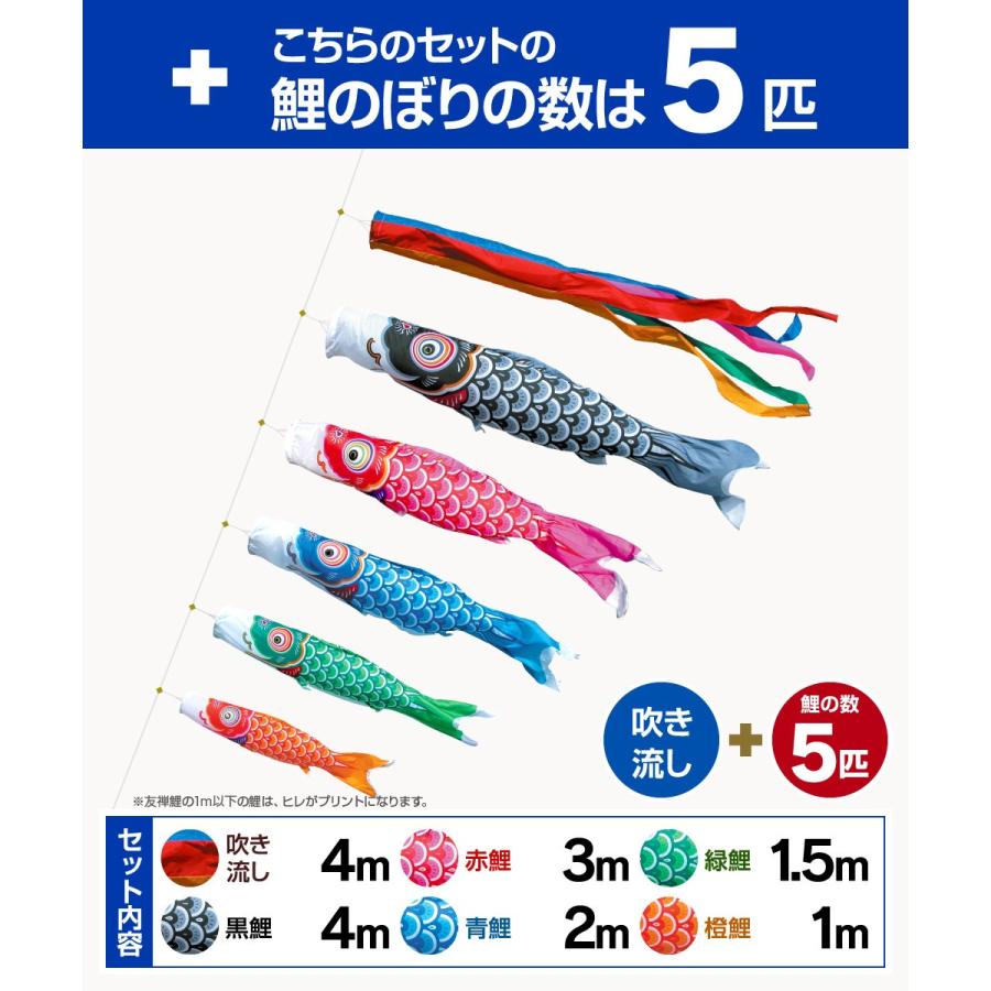 鯉のぼり 庭用 こいのぼり 徳永鯉のぼり 友禅鯉 4m 8点セット 庭園