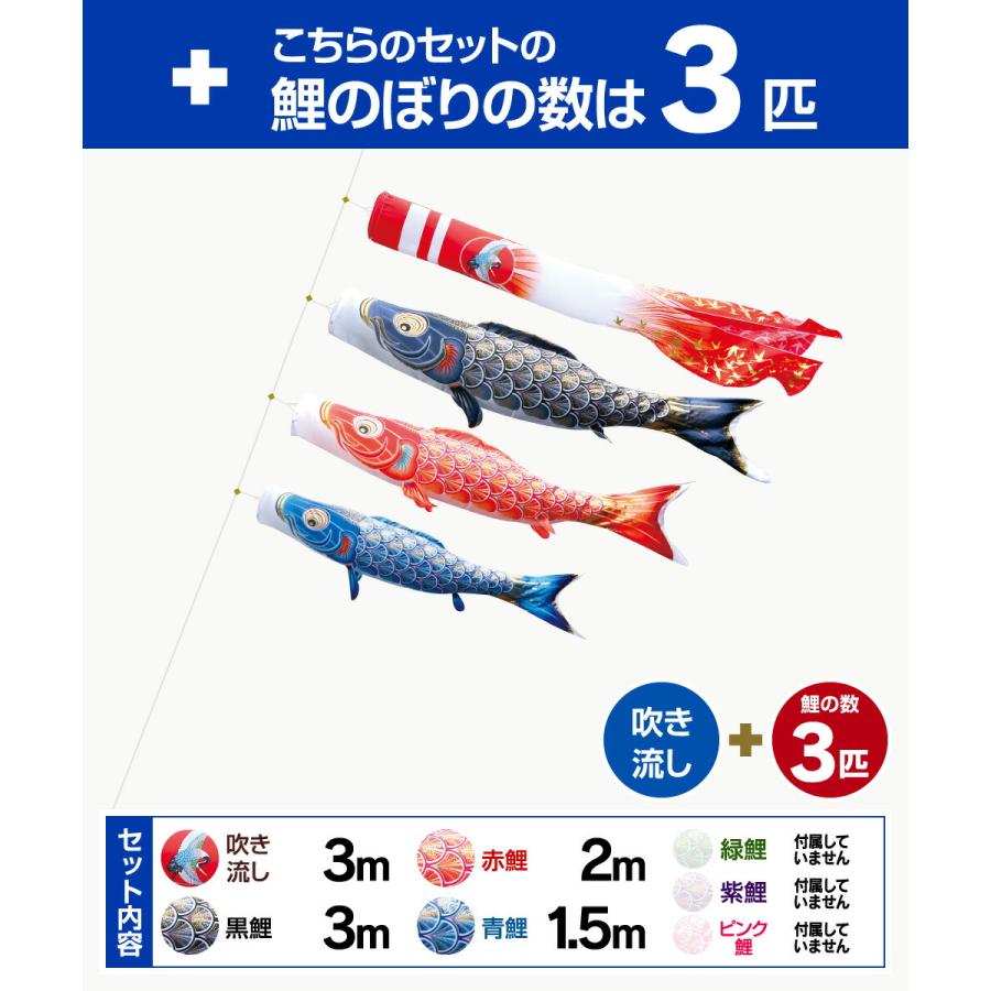 徳永鯉のぼり 真太陽 3m 6点セット 庭園用スタンドセット 2022年初節句