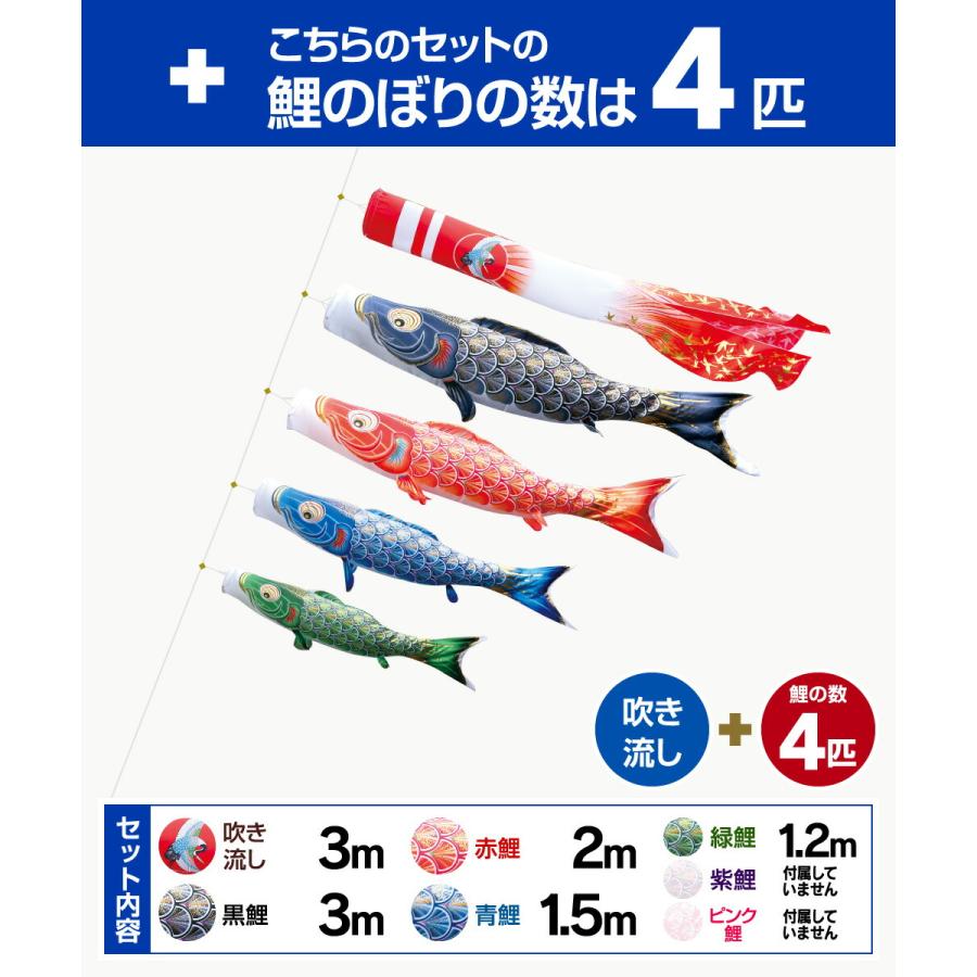 徳永鯉のぼり 真太陽 3m 7点セット 庭園用スタンドセット 2022年初節句 端午の節句 こどもの日 こいのぼり_1