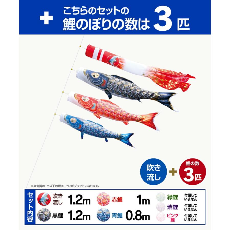 徳永鯉のぼり 真太陽 1.2m 6点セット プレミアムベランダスタンド 2022年初節句 端午の節句 こどもの日 こいのぼりの画像