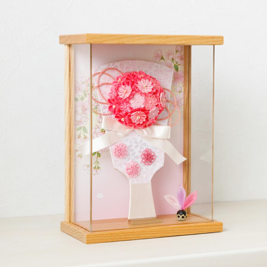 初正月 羽子板 アクリルケース 付き つまみ細工 6号 コンパクト 初正月 羽子板 アクリルケース 付き つまみ細工 6号 コンパクト