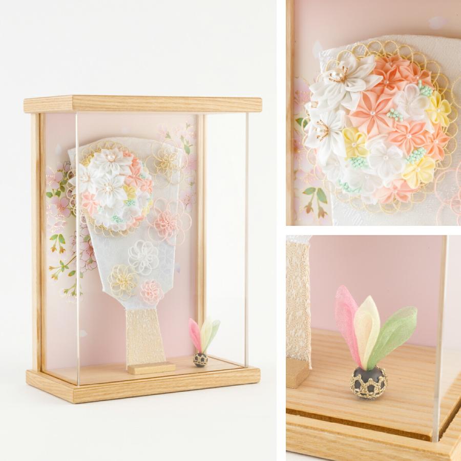 七五三羽子板飾り ボールブーケ付きお正月飾り ピンクブーケ ブルー