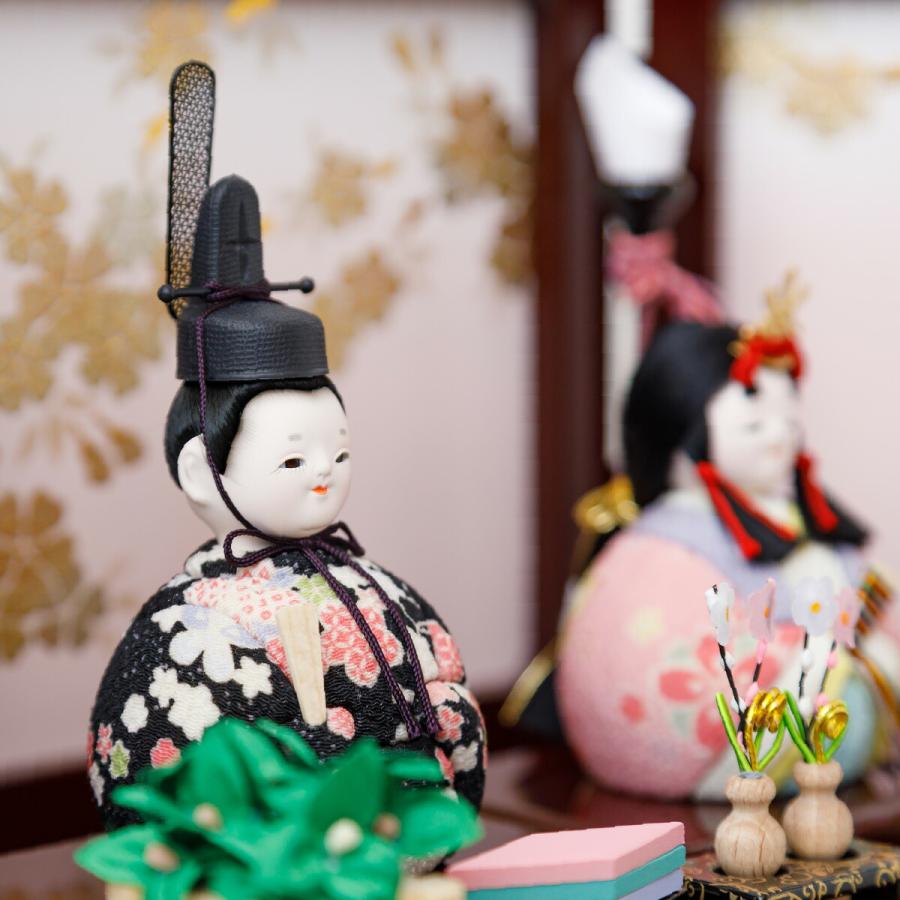 雛人形 コンパクト おしゃれ お雛様 木目込み雛人形 かわいい ぷりふあ 伝統和工芸 塗屏風 雛 親王 飾り 雛 ミニ | ぷりふあ | 09