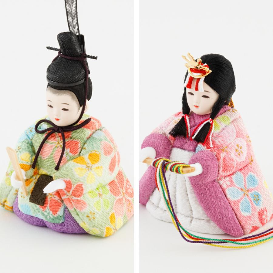 ひな人形 工房ゆうき作 木目込み雛人形 ひなろこ Halfmoon 親王平飾り