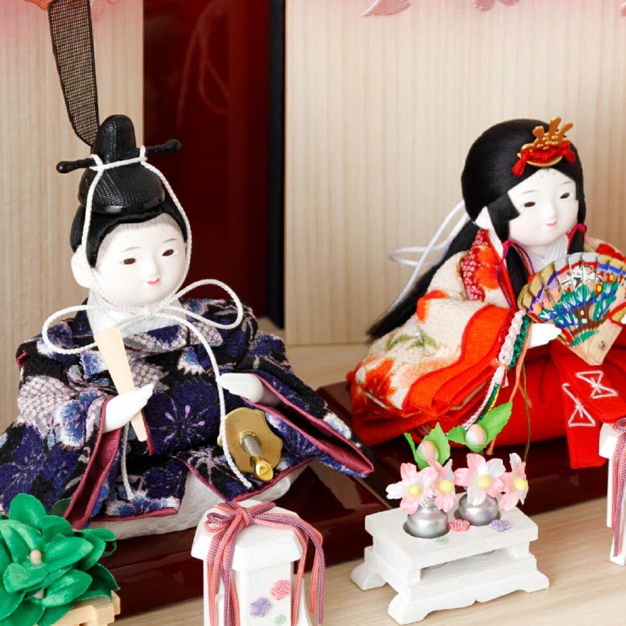 雛人形 おしゃれ インテリア コンパクト かわいい ぷりふあ 衣 Wood style 金彩舞桜 親王飾り 平飾り おひなさま ミニ ひな人形 | ぷりふあ | 09