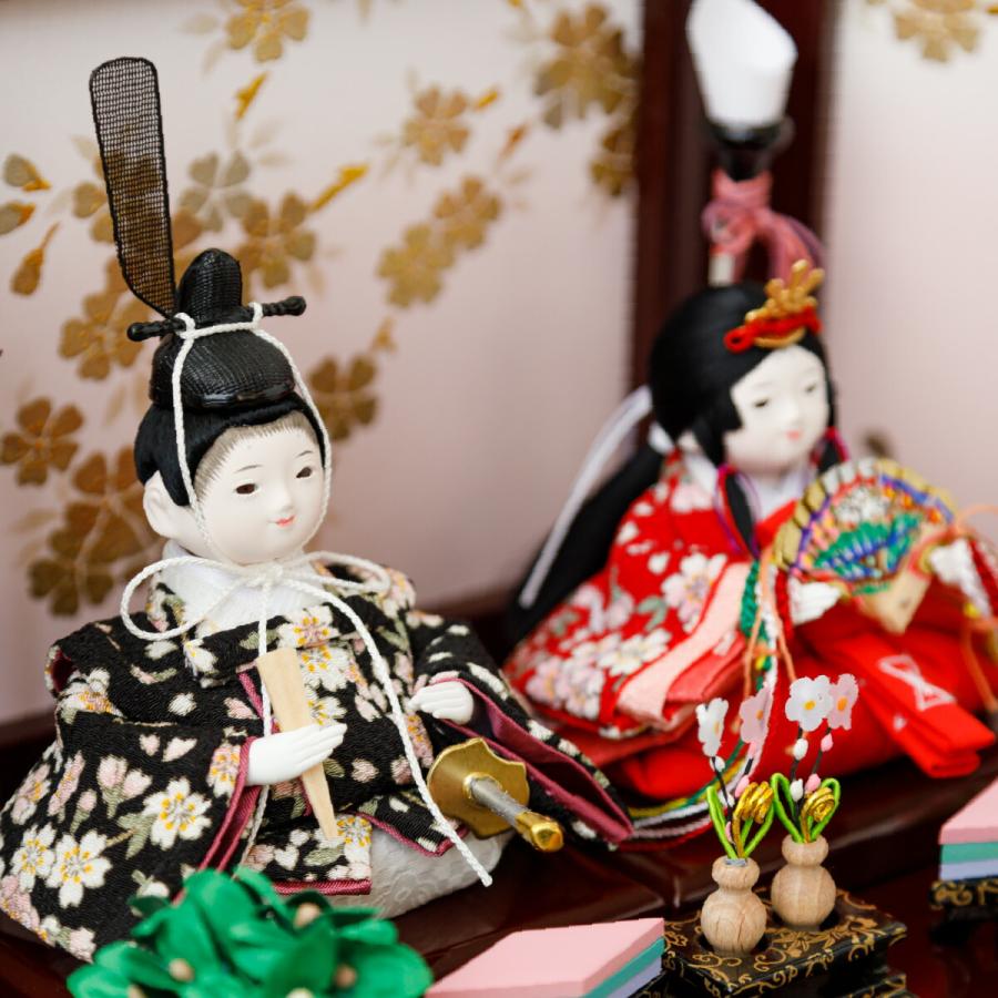 ぷりふあ 雛人形 コンパクト おしゃれ お雛様 衣 伝統和工芸 塗屏風雛