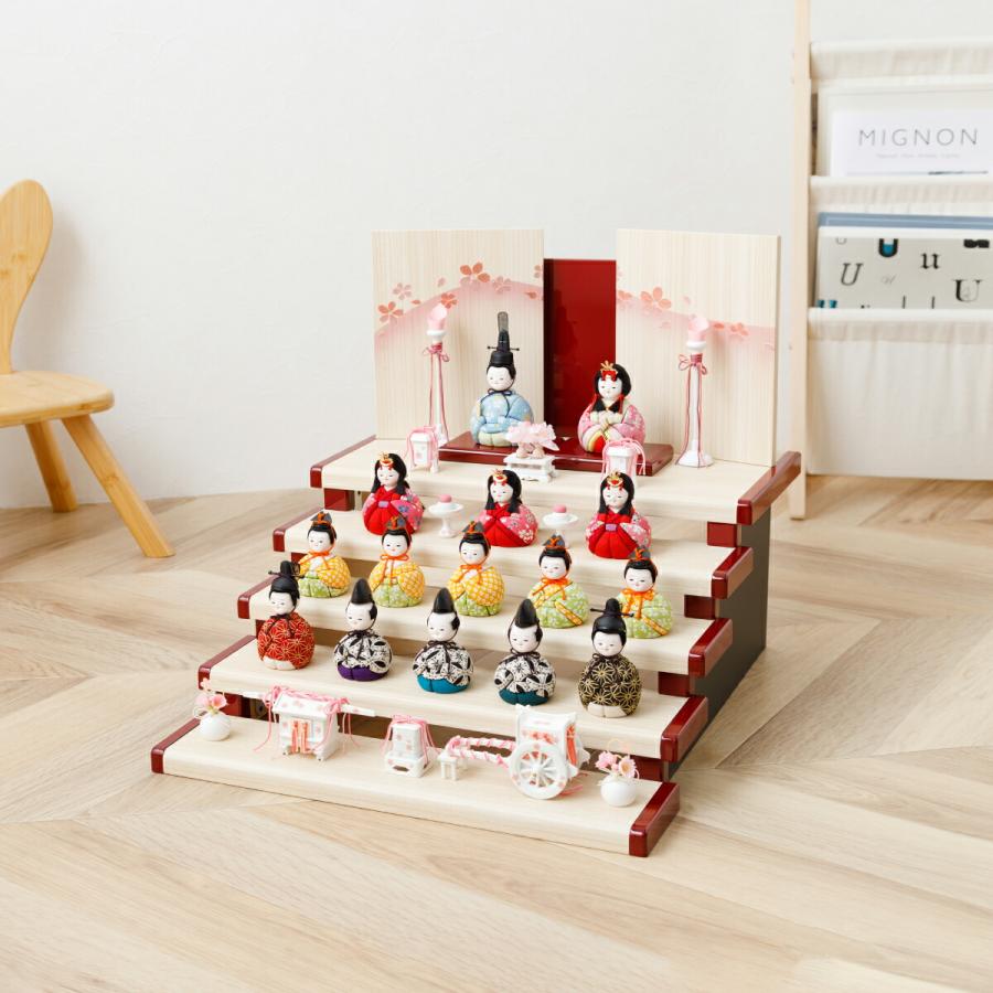 ぷりふあ 雛人形 木目込み コンパクト おしゃれ かわいい Wood style