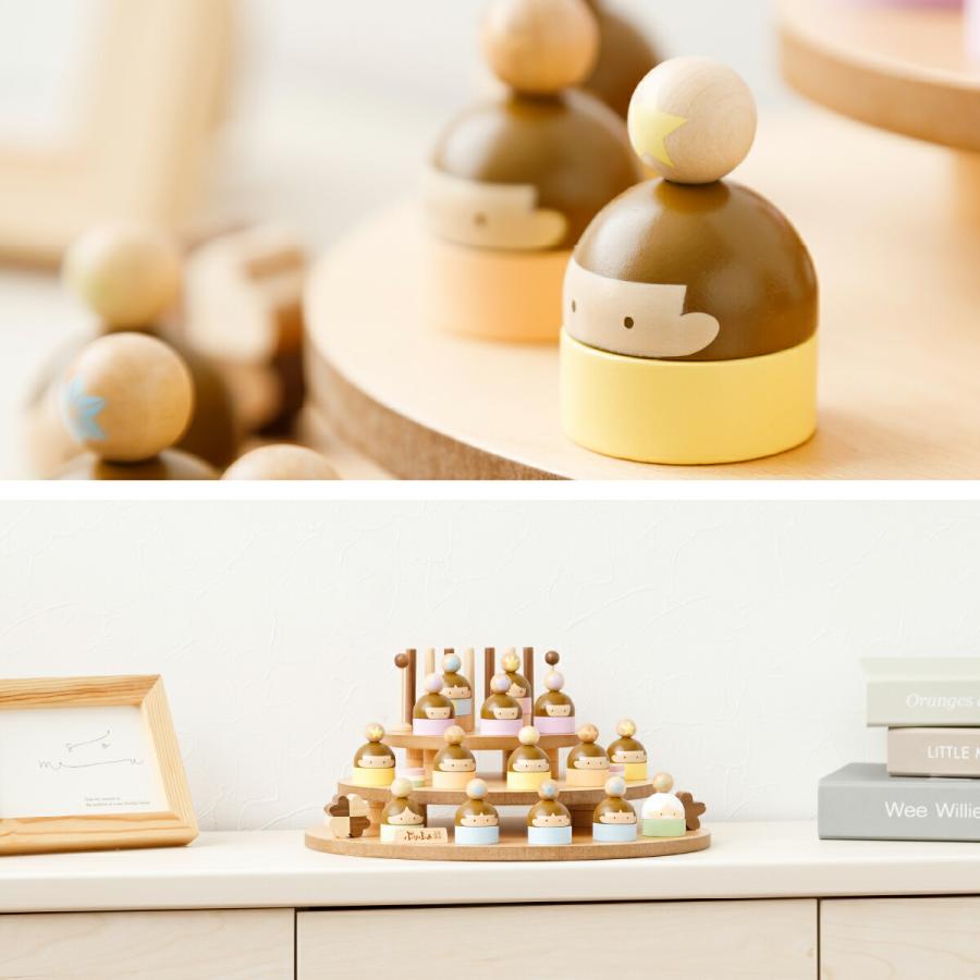 雛人形 木製 ミニ コンパクト おしゃれ お雛様 かわいい ひな人形 木 prefer MOKU おひなさま15人 kocoka 十五人飾り | ぷりふあ | 09