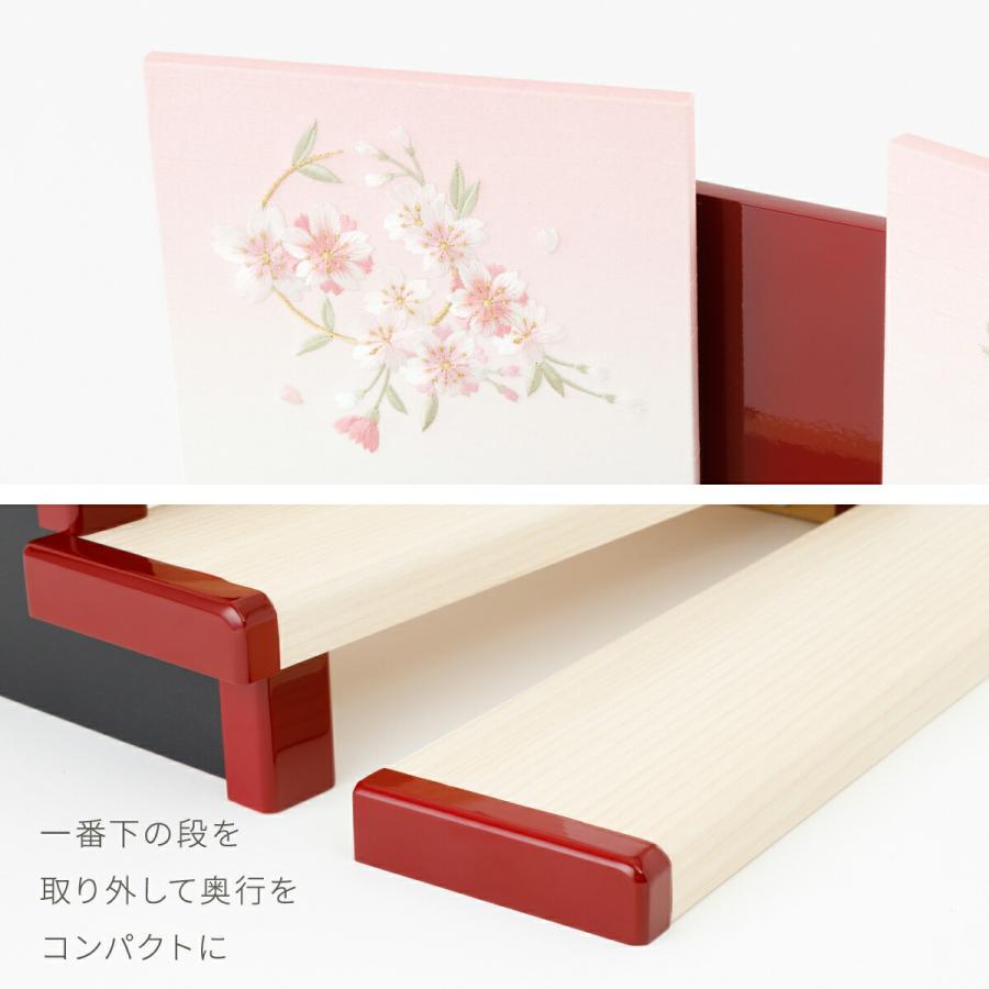雛人形 コンパクト おしゃれ かわいい 木目込み ぷりふあ Wood style 刺繍桜奈 十人飾り 段飾り インテリア お雛様 おひなさま ミニ ひな人形_12