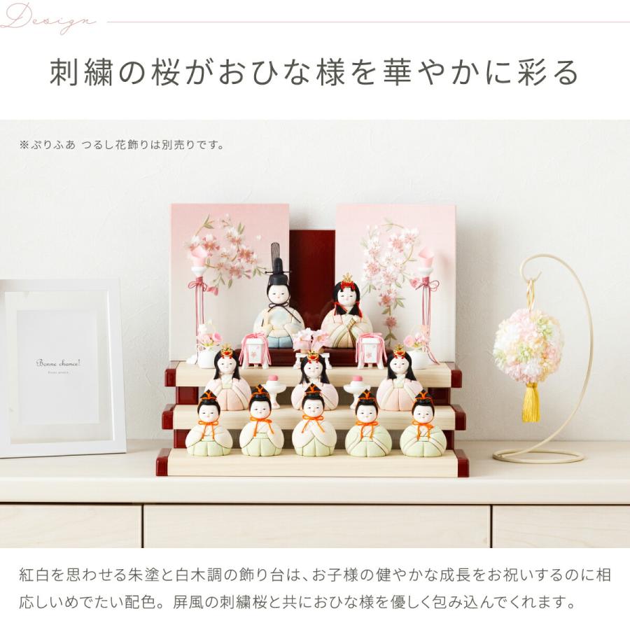 ぷりふあ 雛人形 コンパクト おしゃれ かわいい 木目込み Wood style