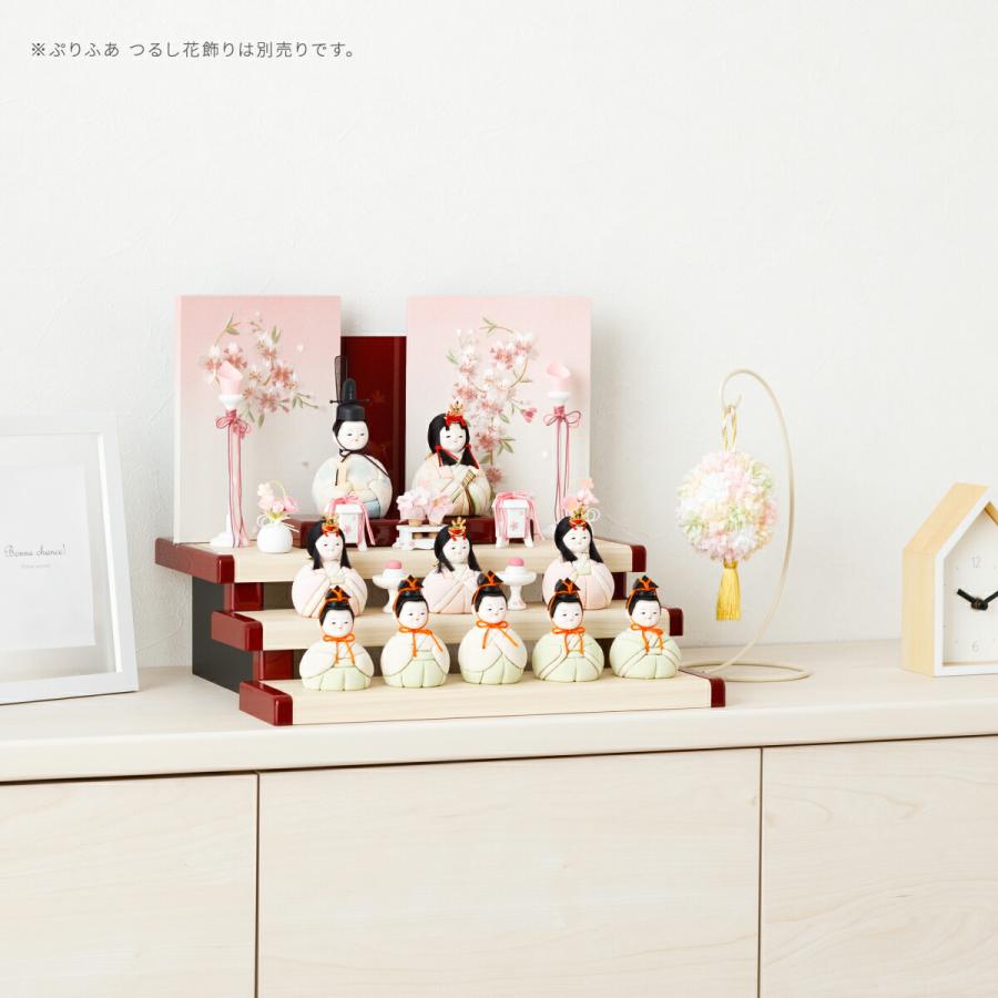 ぷりふあ 雛人形 コンパクト おしゃれ かわいい 木目込み Wood style