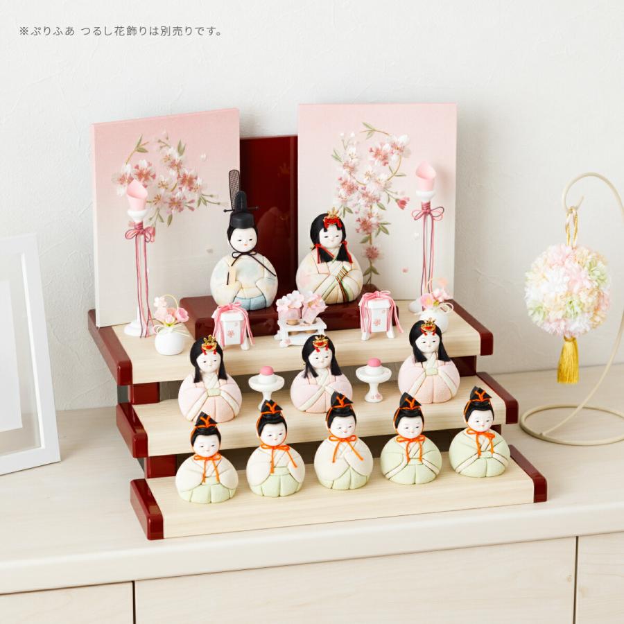 ぷりふあ 雛人形 コンパクト おしゃれ かわいい 木目込み Wood style