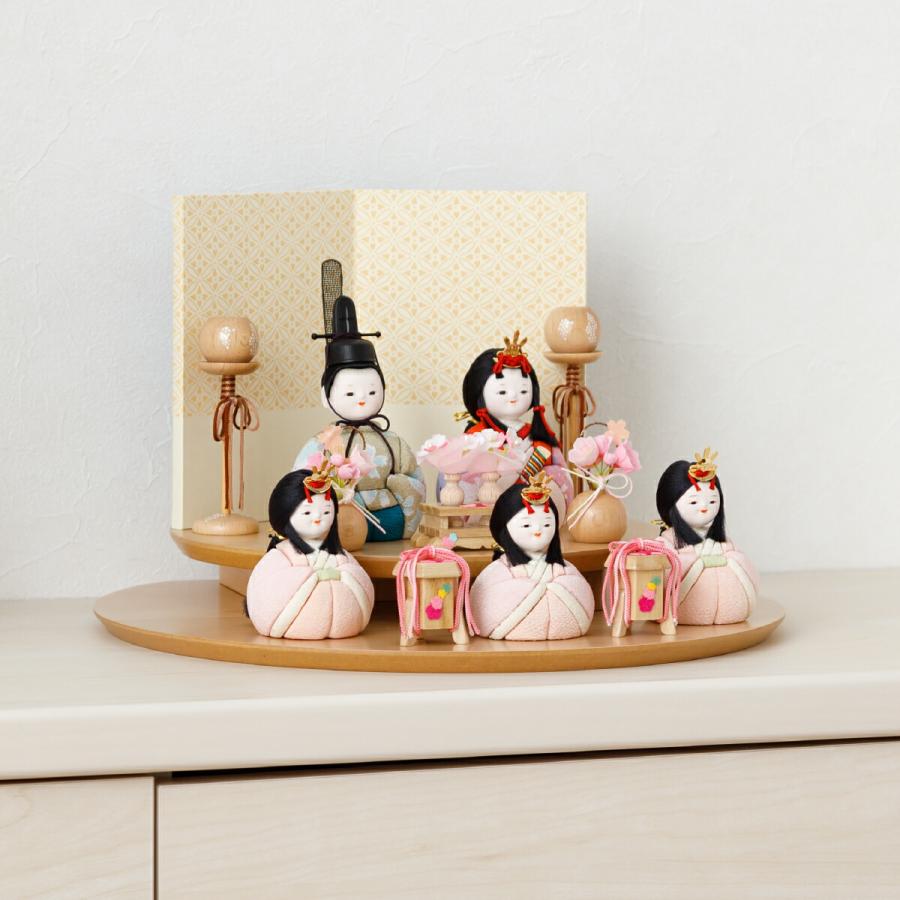 ぷりふあ 雛人形 おしゃれ インテリア かわいい コンパクト 木目込み