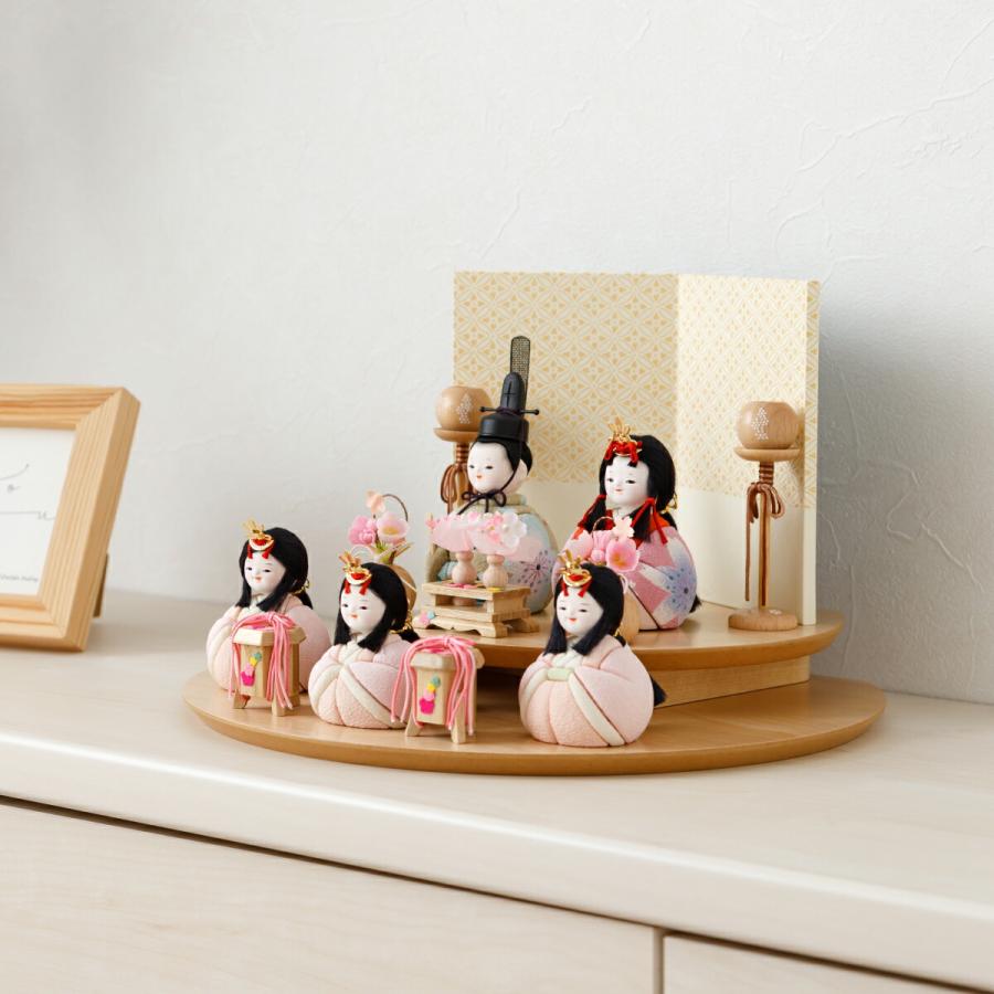 ぷりふあ 雛人形 おしゃれ インテリア かわいい コンパクト 木目込み