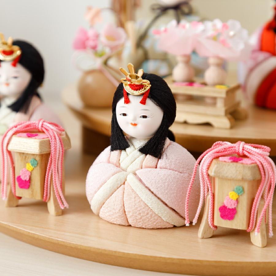 ぷりふあ 雛人形 おしゃれ インテリア かわいい コンパクト 木目込み