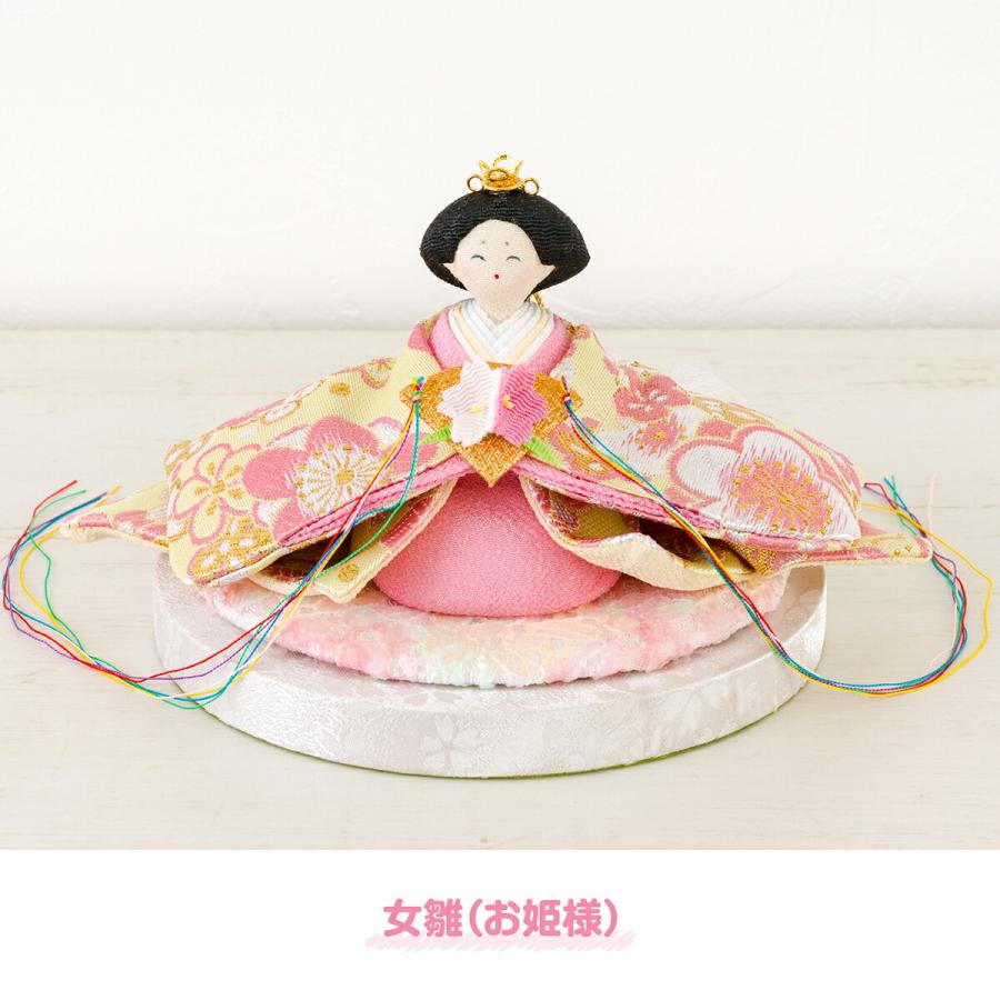 雛人形 ちりめん ケース飾り コンパクト おしゃれ ミニ お雛様