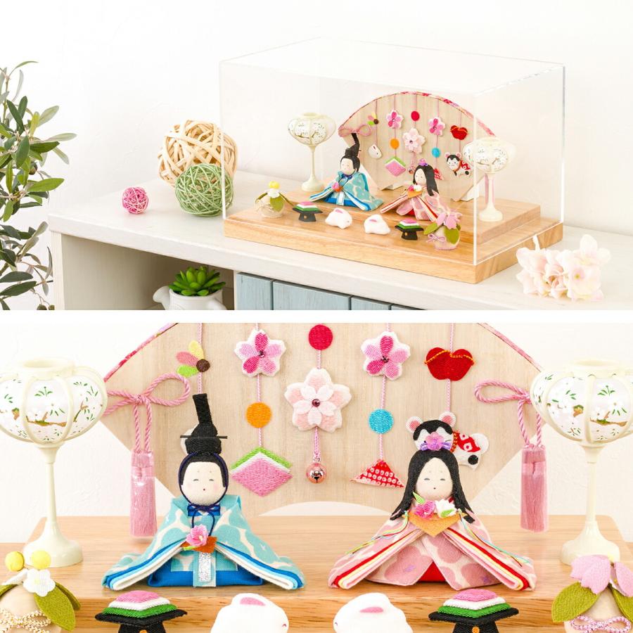 雛人形 ちりめん ケース飾り コンパクト おしゃれ ミニ お雛様