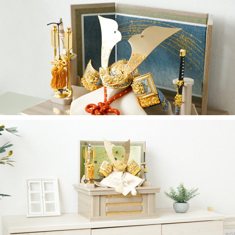 五月人形 コンパクト おしゃれ 兜飾り 収納飾り 5月人形 モダン