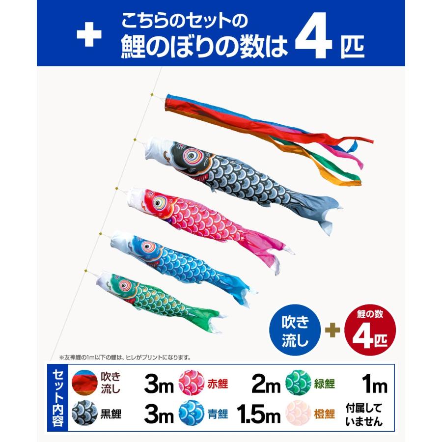 徳永こいのぼり 3m 友禅鯉　庭園セット 鯉のぼり 庭用 こいのぼり 徳永鯉のぼり 友禅鯉 3m 7点セット ポール