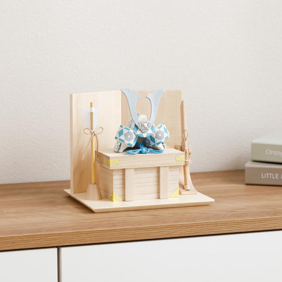 五月人形 コンパクト おしゃれ ちりめん 兜 モダン インテリア リュウコドウ koti 兜飾り 絆希セット 選べる3種 初節句 端午の節句 5月人形 木製 男の子