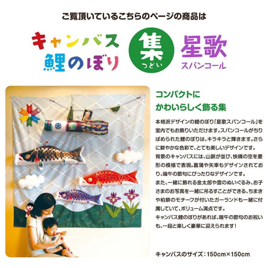 鯉のぼり 室内 おしゃれ 室内用 こいのぼり 徳永鯉のぼり キャンバス鯉のぼり 集 星歌スパンコール_3