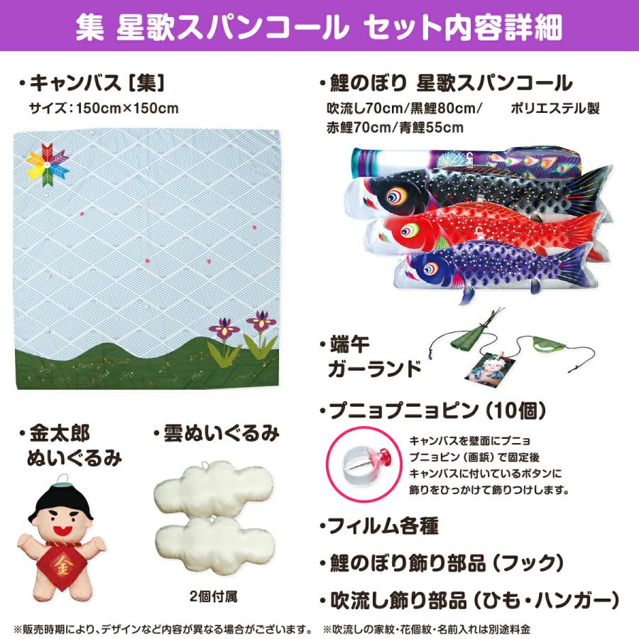 鯉のぼり 室内 おしゃれ 室内用 こいのぼり 徳永鯉のぼり キャンバス鯉のぼり 集 星歌スパンコール_4