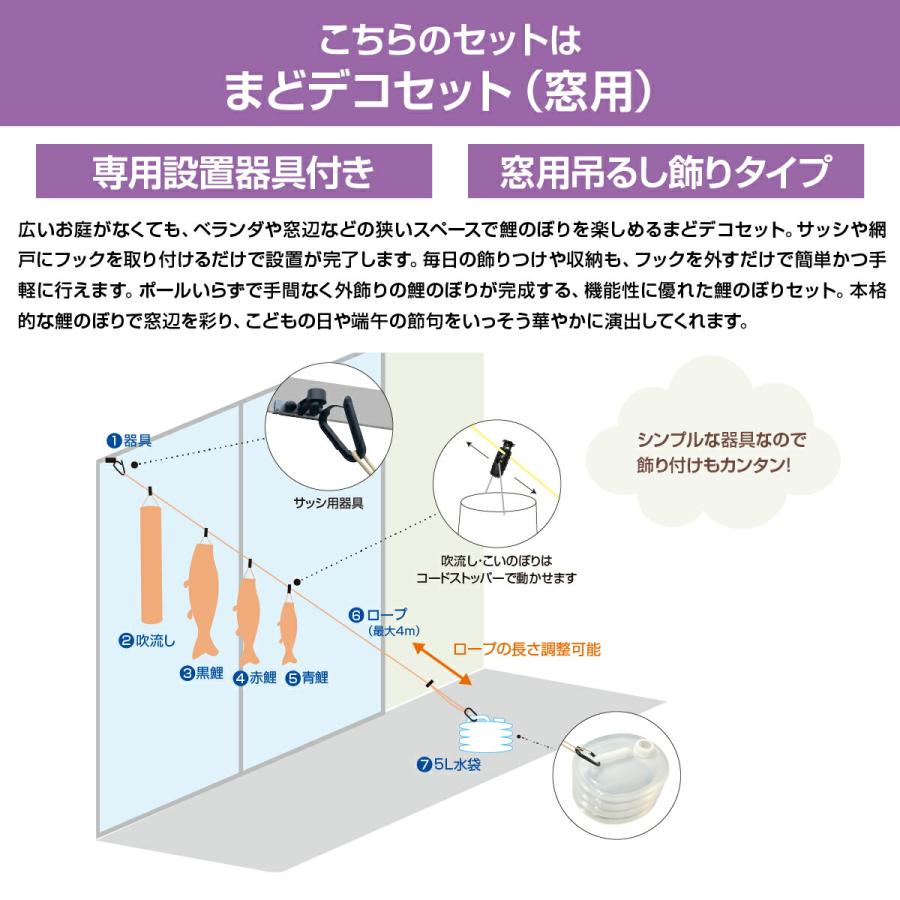 徳永鯉のぼり こいのぼり まどデコセット 吉兆 ベランダ 初節句 端午の